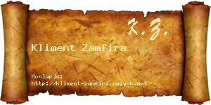 Kliment Zamfira névjegykártya